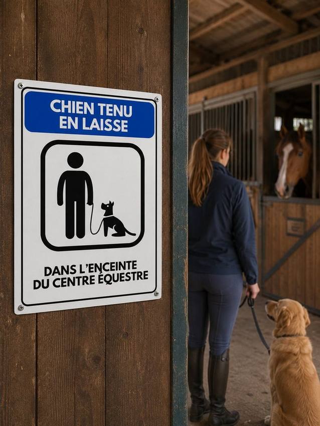 Chien tenu en laisse